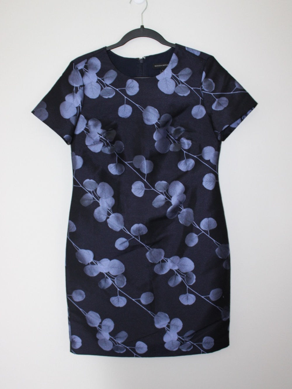 Banana Republic Navy Eucalyptus Leaf Print Shift Dress Size 4